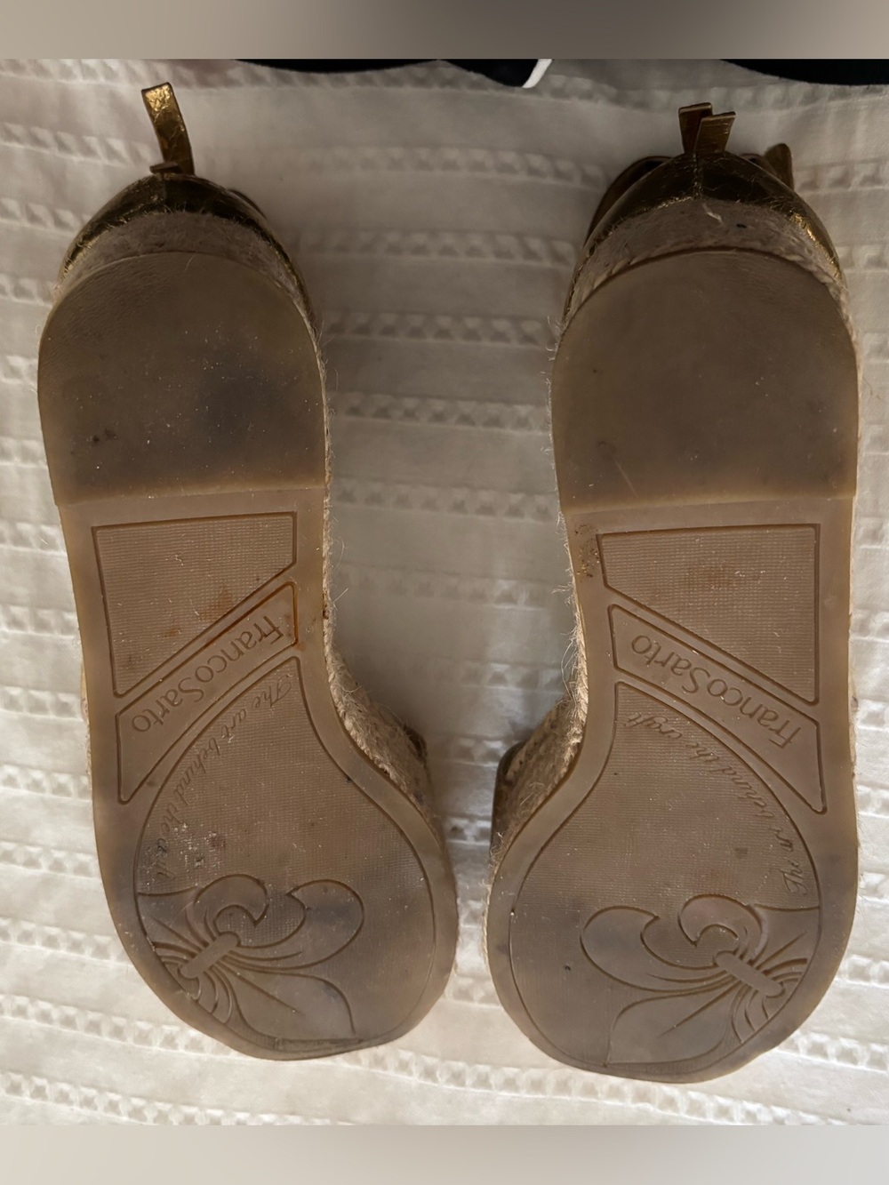 Franco Sarto Metallic Gold Espadrille Ankle-Strap Sandals - Picture 4 of 4